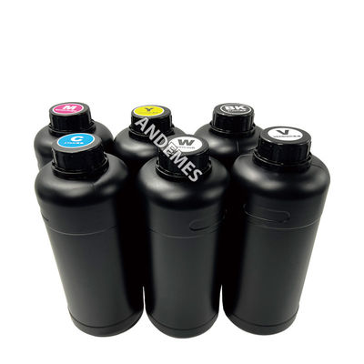 CMYKW V UV Vanish Ink Pour l'impression numérique 1000 ml Pour l'autocollant Imprimante UV à plat I3200 XP600 têtes