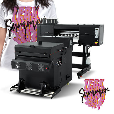 Machine d'impression DTF multicolore de 60 cm avec double tête et machine à secouer la poudre
