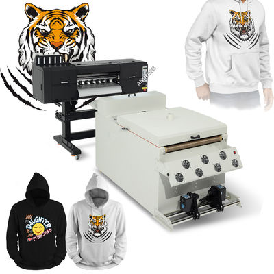 Imprimante à jet d'encre Imprimante à T-shirt DTF de 60 cm avec deux têtes I3200 et machines à secouer la poudre