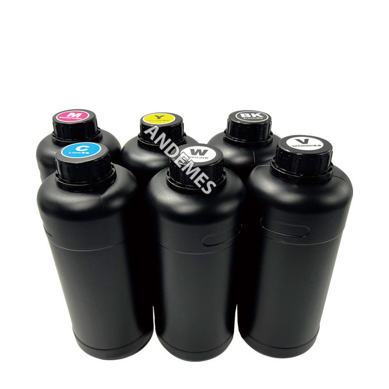 CMYKW V UV Vanish Ink Pour l'impression numérique 1000 ml Pour l'autocollant Imprimante UV à plat I3200 XP600 têtes